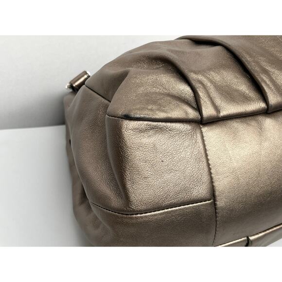 Coach Madison Metallic Silver Leather Hobo Shoulder Bag - Picture 12 of 16